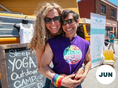 Two woman hugging